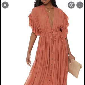 Vici x Nordstrom collab gauzy dress. Size small. Rust